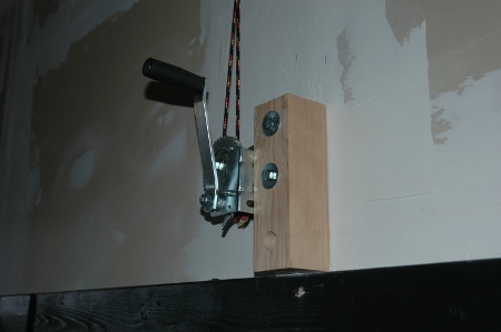 Winch, just above head bump height!