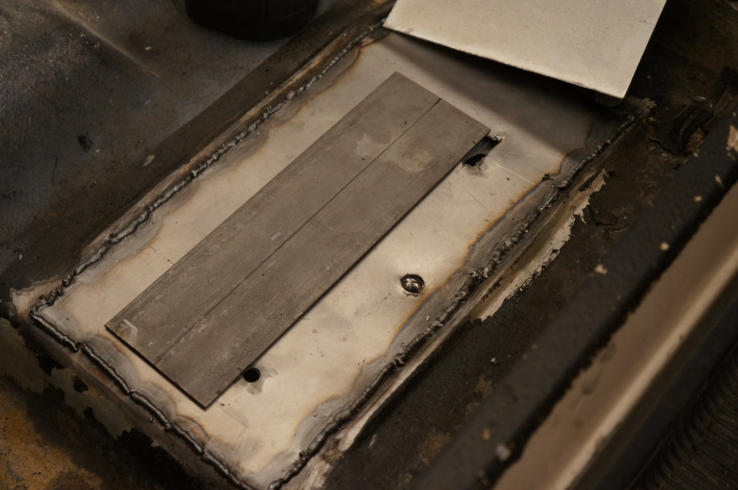 We welded a piece of sheet metal overtop of the crack and then we will have a thin steel plate for extra support under the driver and passenger seat so no more cracking occurs