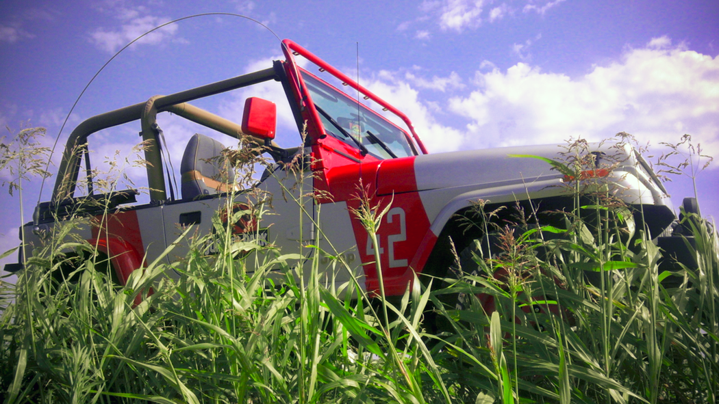 The Jurassic Jeep stealthily stalks its prey.
