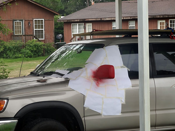 First mirror being painted