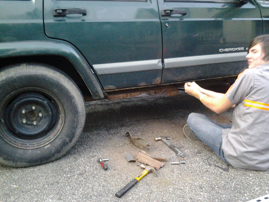 Little brother working on rocker